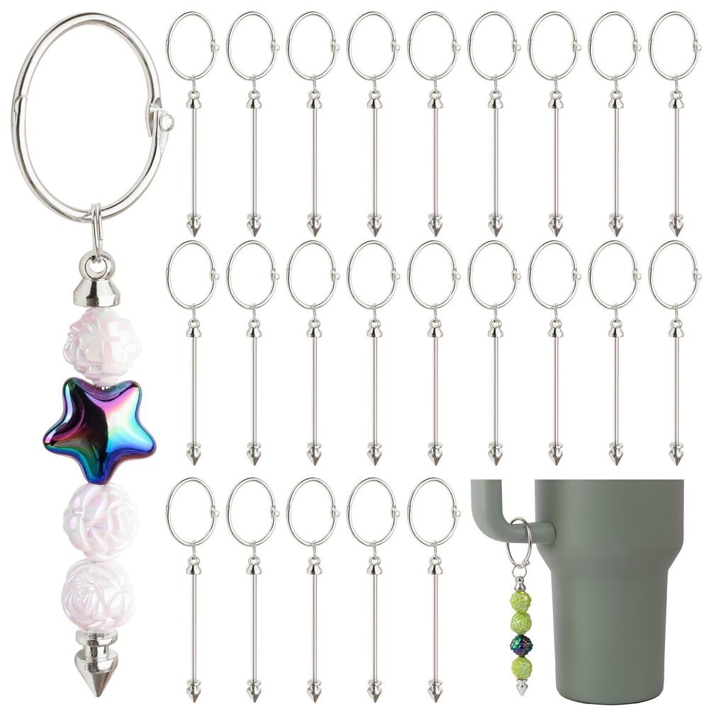 6627 30 Pack Beadable Cup Charms Metal Cups Accessories Tumblers Decoration